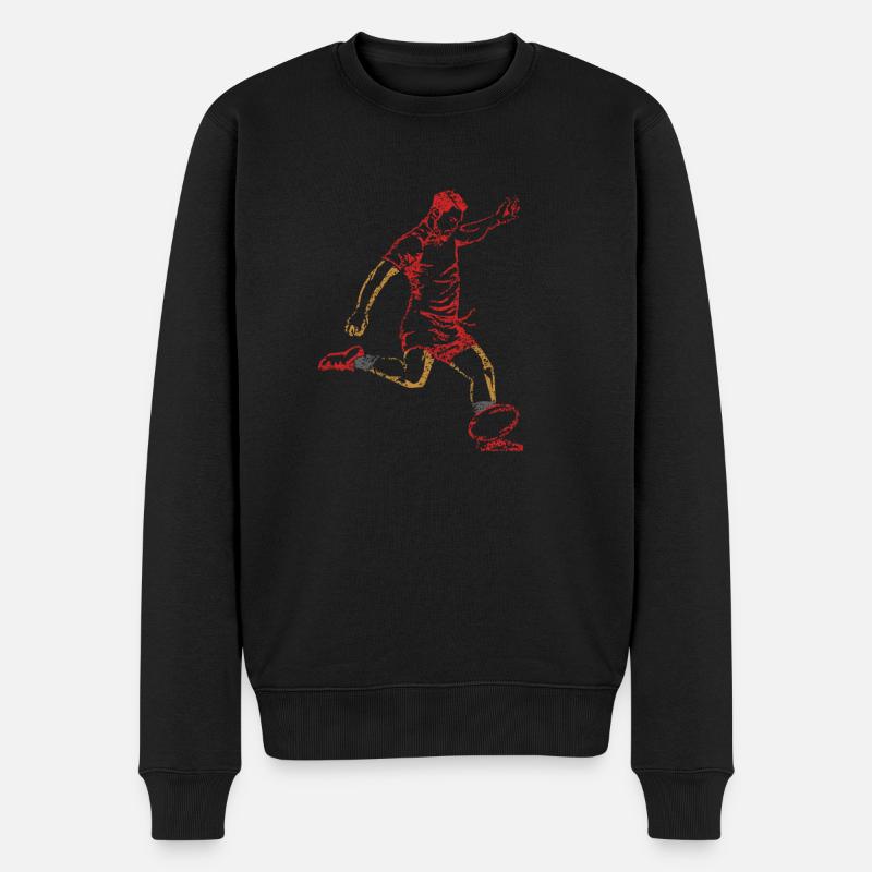 Rugby - Männer Premium Bio Pullover - Schwarz
