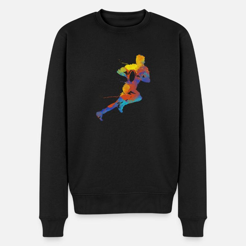 Rugby - Männer Premium Bio Pullover - Schwarz