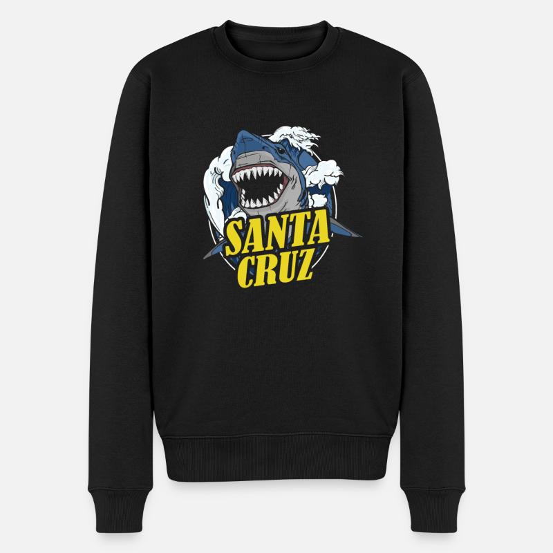 Santa Cruz Kalifornischer Hai - Männer Premium Bio Pullover - Schwarz