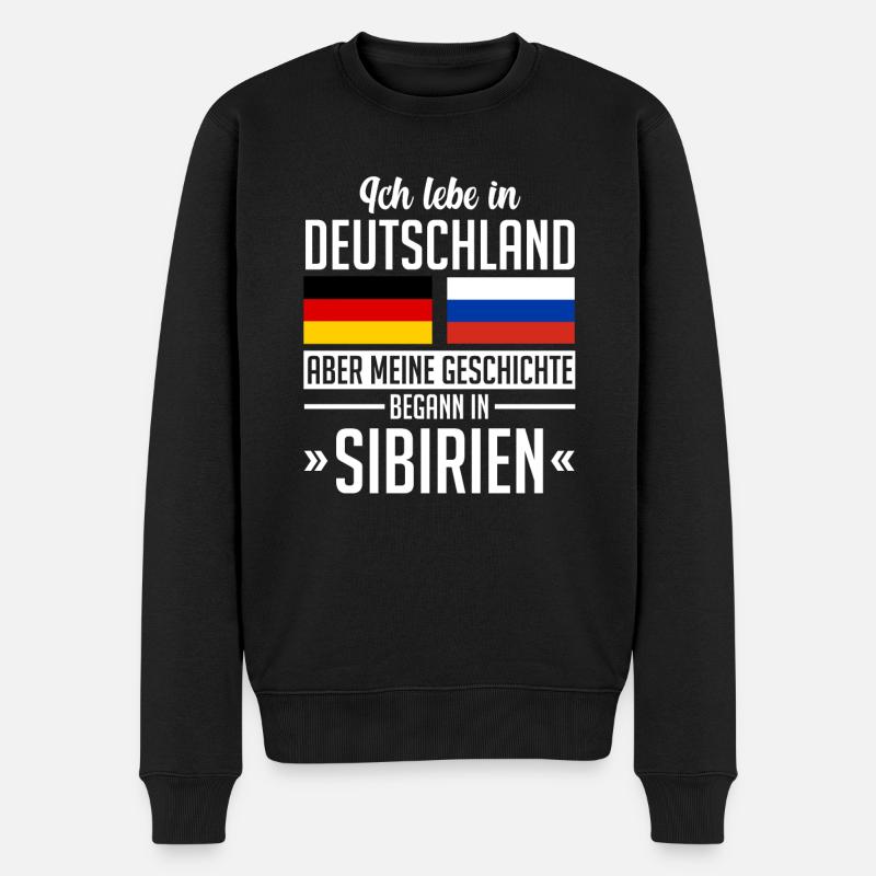 Sibire Deutschland Sibirien Sibirisches - Männer Premium Bio Pullover - Schwarz