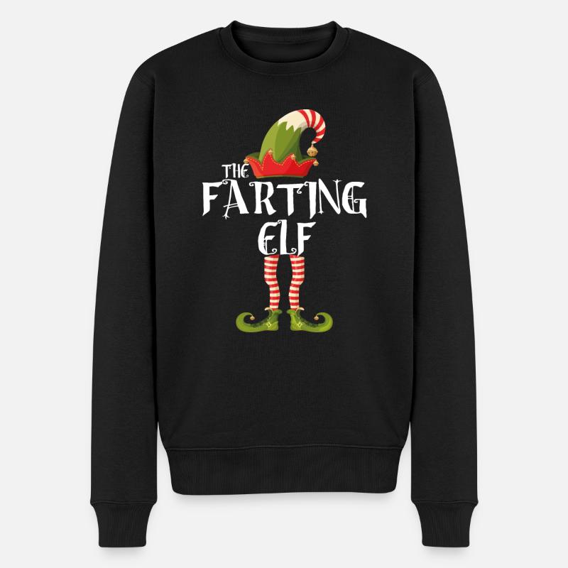 der furzende Elf - Männer Premium Bio Pullover - Schwarz
