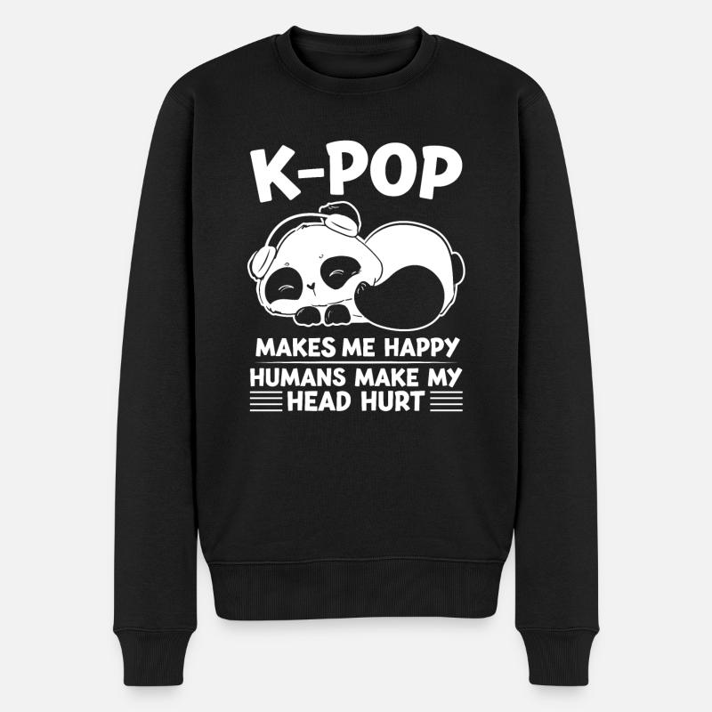 K-Pop Panda K-Pop-Panda Geschenk - Männer Premium Bio Pullover - Schwarz