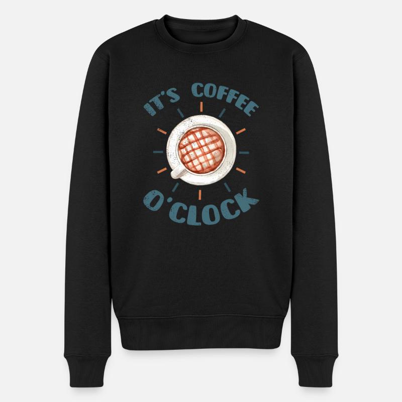 Kaffee Kaffeetrinker Kaffeeliebhaber - Männer Premium Bio Pullover - Schwarz
