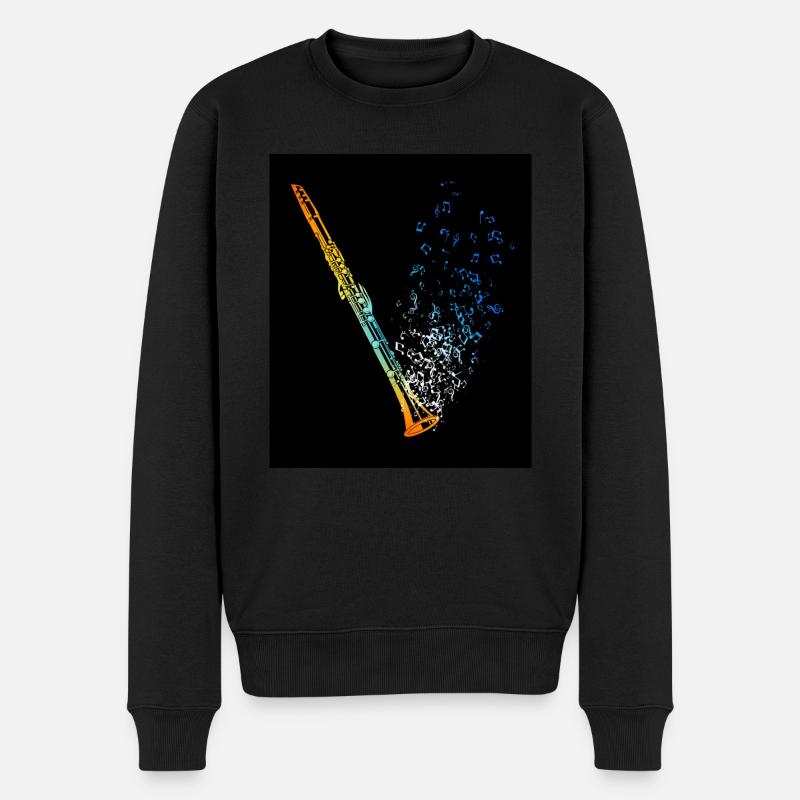 Klarinette Vintage Musiknoten Musik Klarinettist - Männer Premium Bio Pullover - Schwarz