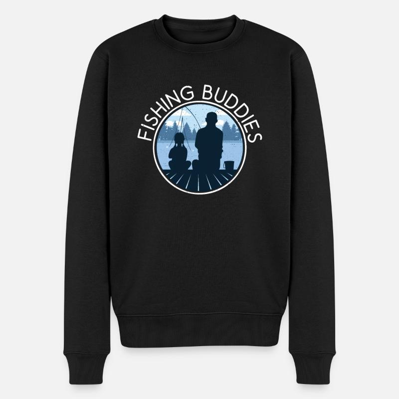 Pêche buddies fille père - Pull Premium bio Homme - noir