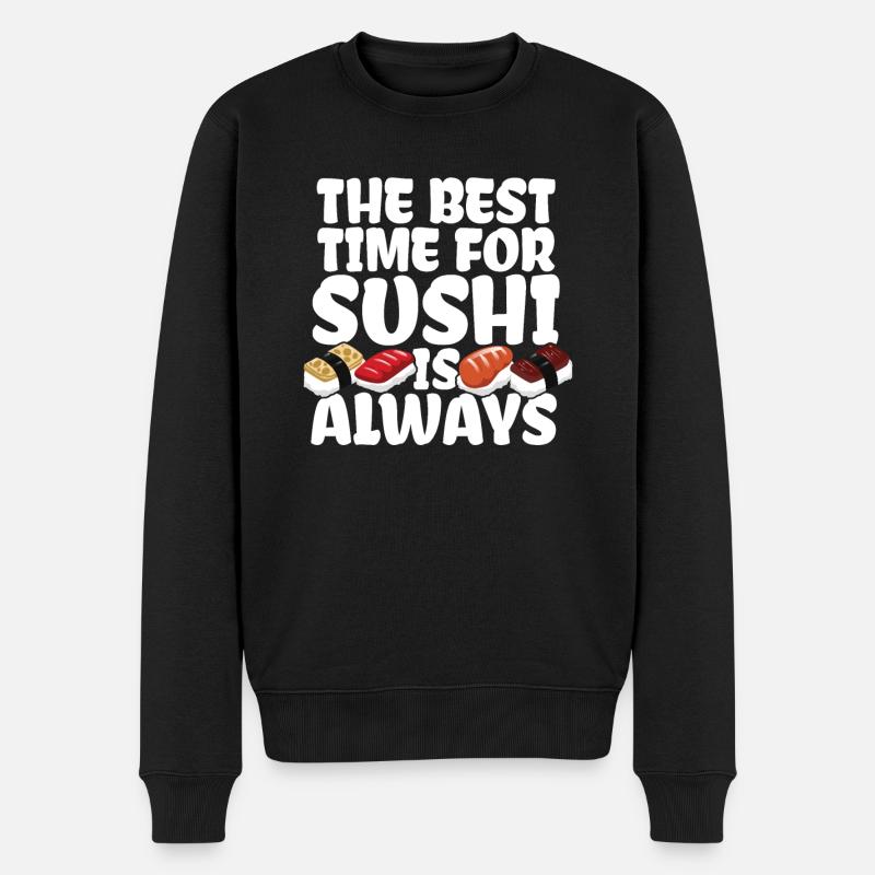 Sushi - Männer Premium Bio Pullover - Schwarz