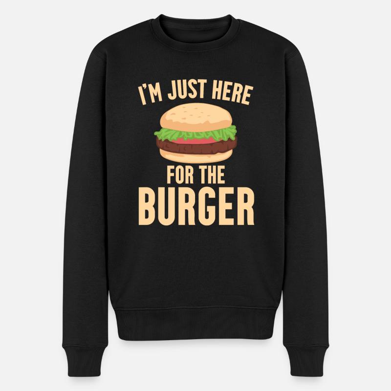 Seulement Ici Pour Le Burger - Pull Premium bio Homme - noir
