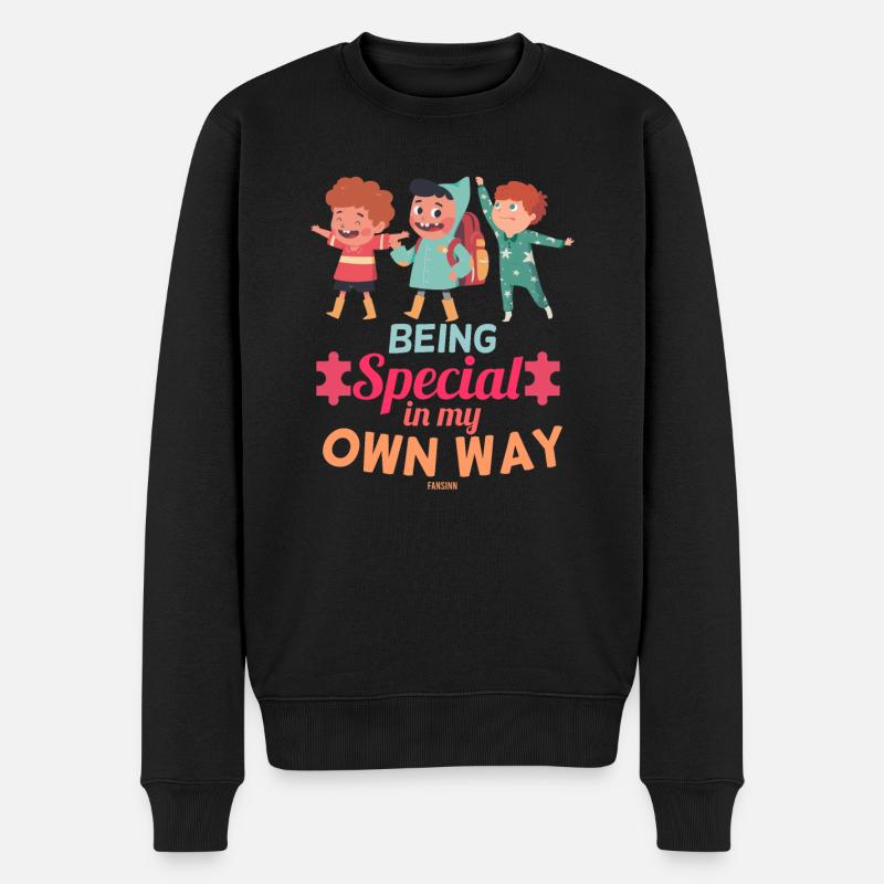 besonders Kinder Autist Autismus - Männer Premium Bio Pullover - Schwarz