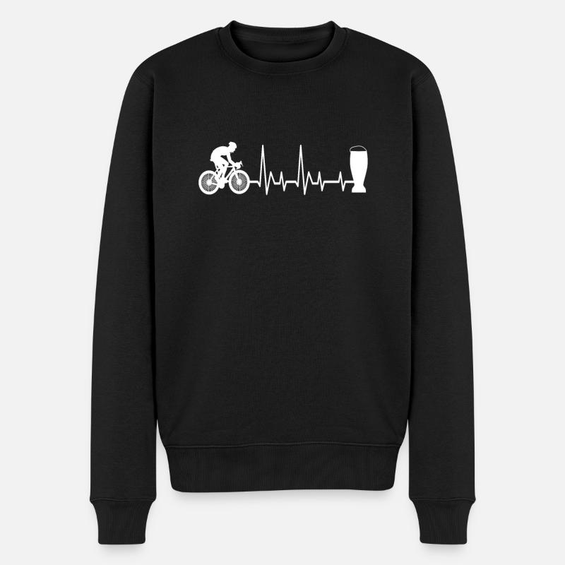 Rennrad und Bier - Männer Premium Bio Pullover - Schwarz