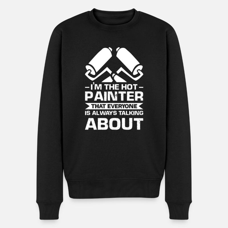 Maler Maler Maler Geschenk - Männer Premium Bio Pullover - Schwarz