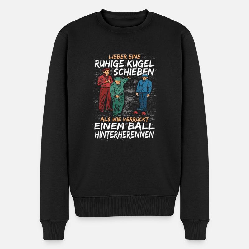 Boule Boccia Petanqu Design Boule Spieler - Männer Premium Bio Pullover - Schwarz