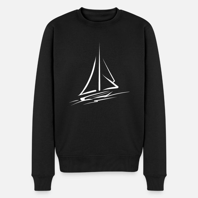 Seglen Segelboot Segler - Männer Premium Bio Pullover - Schwarz