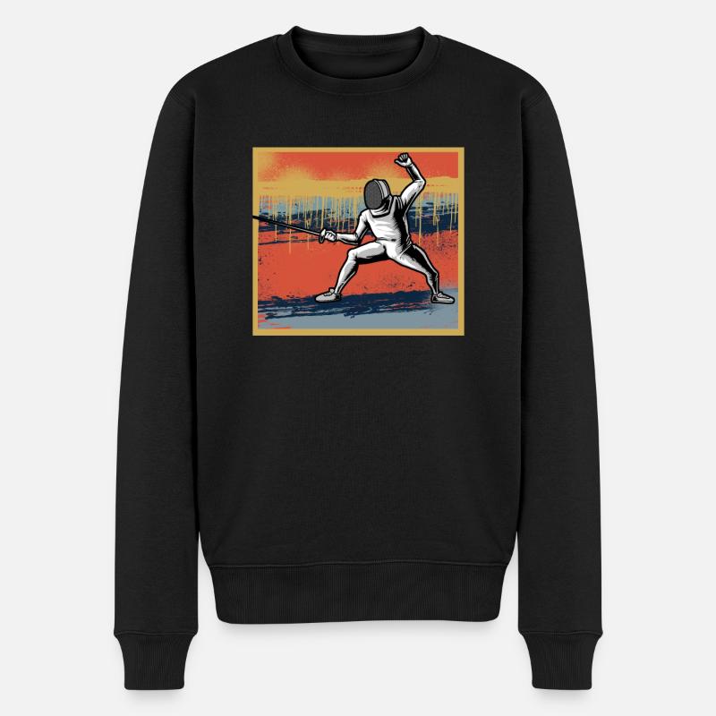 Fechten - Männer Premium Bio Pullover - Schwarz