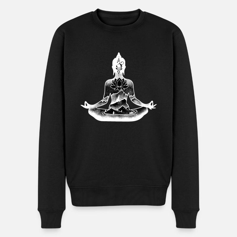 Buddha Buddhist Buddhismus - Männer Premium Bio Pullover - Schwarz