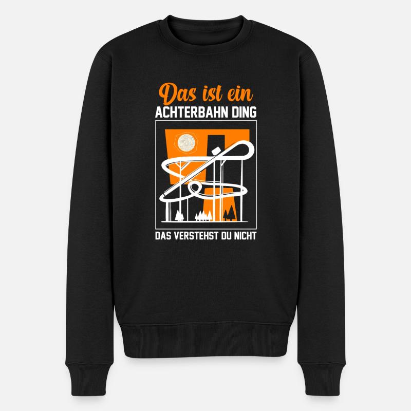 Coasterholic Achterbahn Achterbahnfahrer Freizeitp - Männer Premium Bio Pullover - Schwarz
