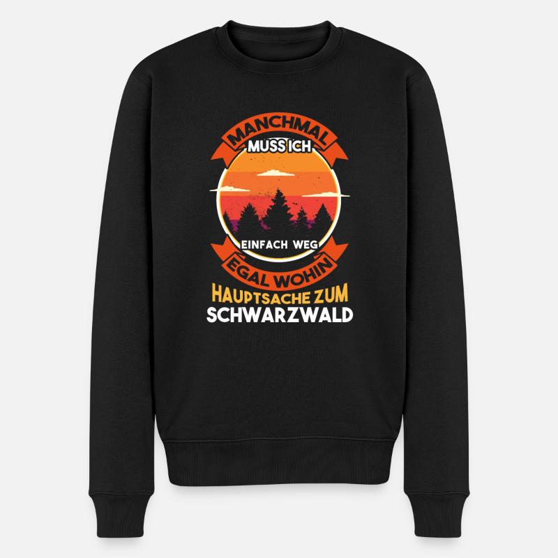 Schwarzwälder Wald Schwarzwald - Männer Premium Bio Pullover - Schwarz