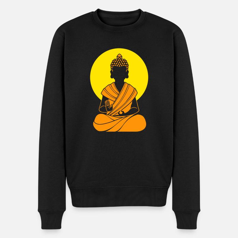 Bouddha bouddhiste bouddhisme - Pull Premium bio Homme - noir