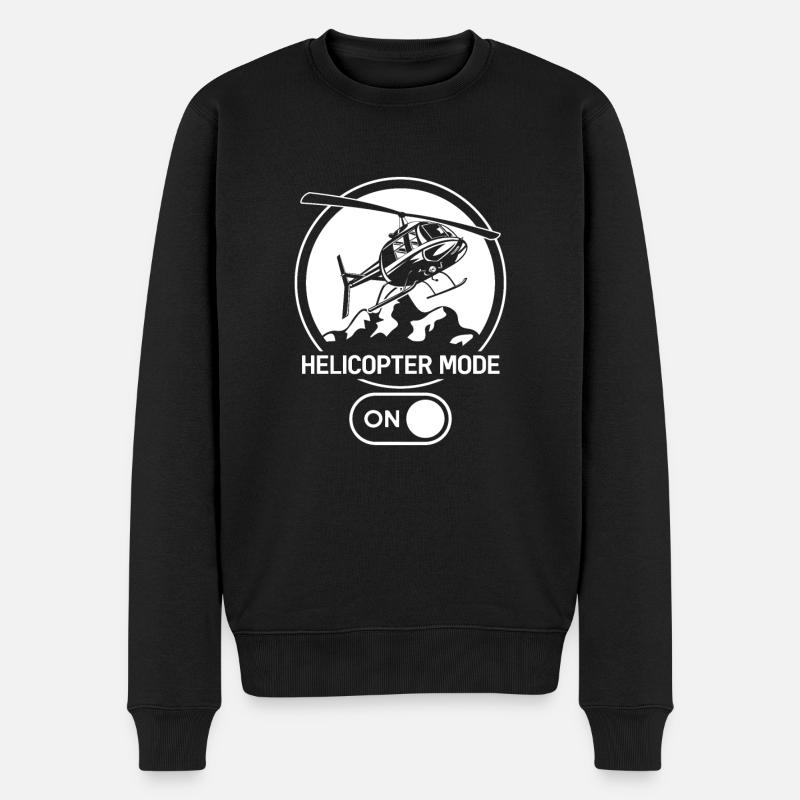 Helicopter Mode On Hubschrauber Pilot Flugmodus - Männer Premium Bio Pullover - Schwarz