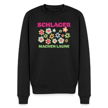 Schlager machen Laune Schlagermusik - Männer Premium Bio Pullover - Schwarz - Vorne - Nico (187cm)