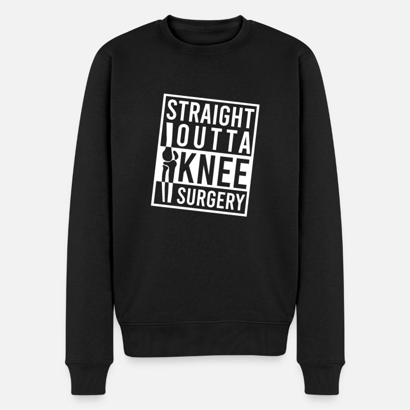 Straight Outta Knee Surgery Vintage Knee - Männer Premium Bio Pullover - Schwarz