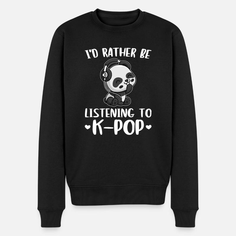 K-Pop Panda K-Pop Gift - Men's Premium Organic Jumper - black