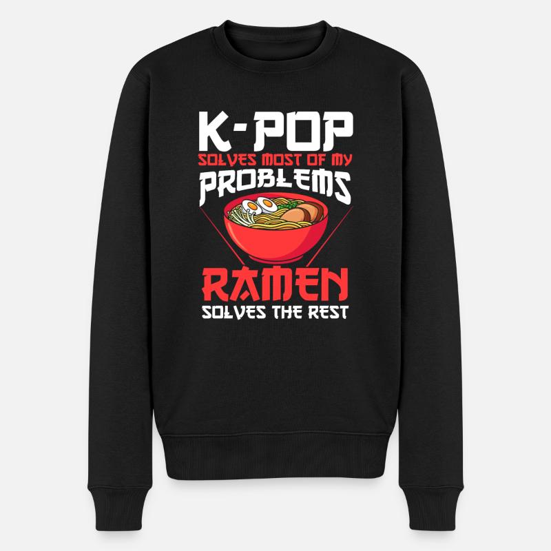 K-Pop &Ramen K-Pop Cadeau - Pull Premium bio Homme - noir