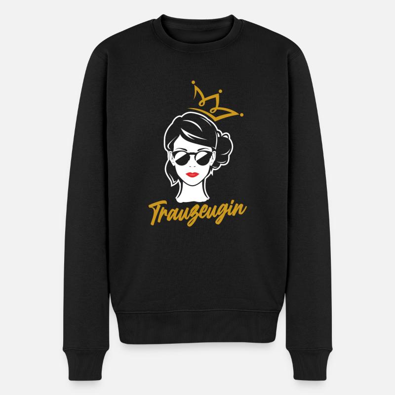 Ich Bin Trauzeugin Lustiges Trauzeugin Geschenk - Männer Premium Bio Pullover - Schwarz