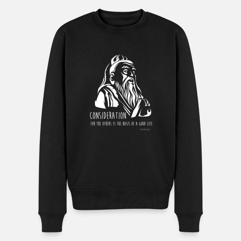 Confucianisme Proverbes de Confucius - Pull Premium bio Homme - noir