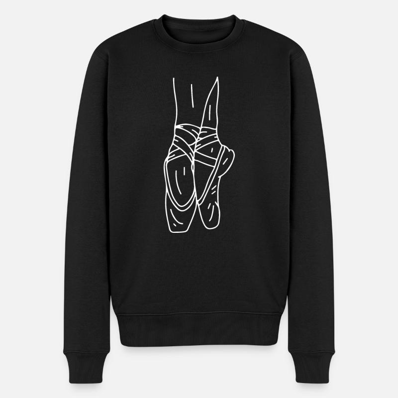 Ballett Schuhe - Männer Premium Bio Pullover - Schwarz