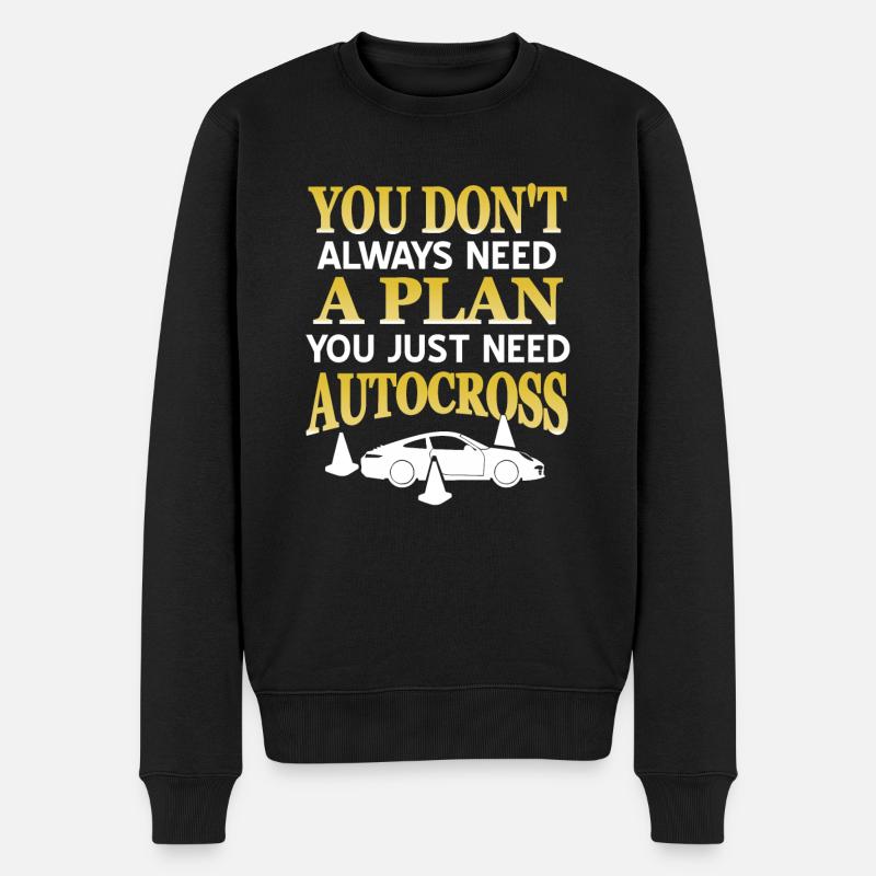 Man braucht nicht immer einen Plan, nur Autocross - Männer Premium Bio Pullover - Schwarz