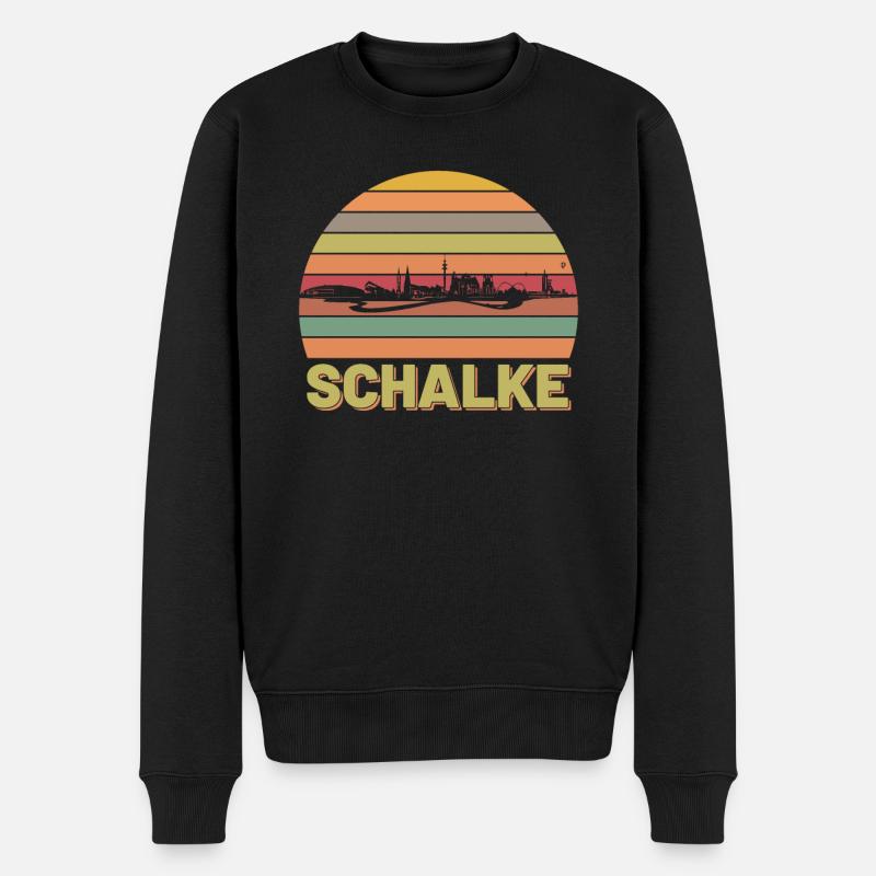 Gelsenkirchen Schalke Ruhrpott Retro Skyline - Männer Premium Bio Pullover - Schwarz