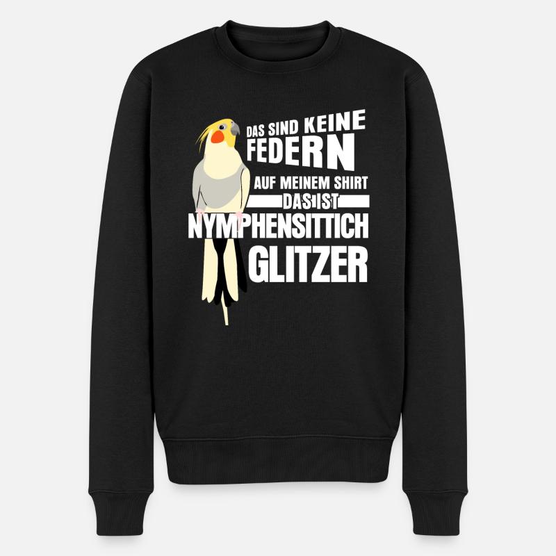 Nymphensittich Federn Nymphensittiche - Männer Premium Bio Pullover - Schwarz