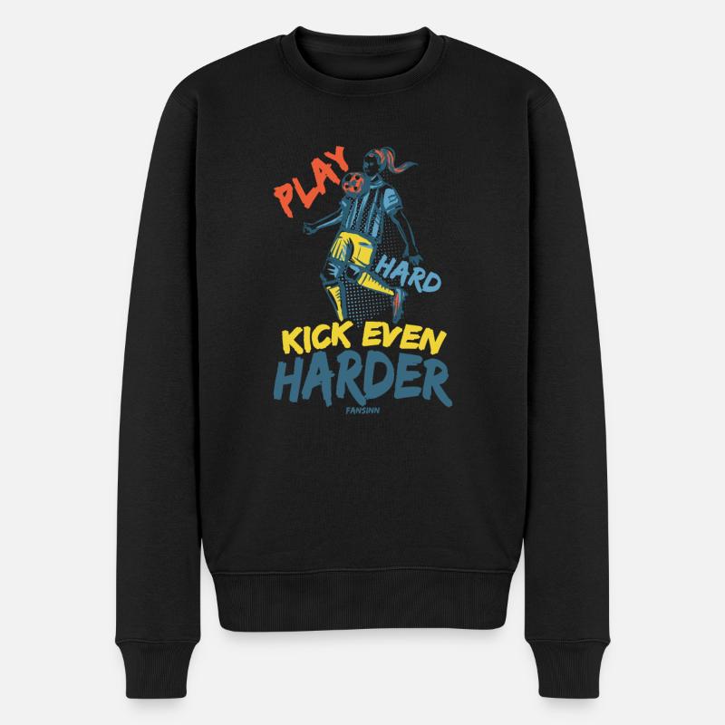 Fussball Mädchen Fussballmannschaft - Männer Premium Bio Pullover - Schwarz