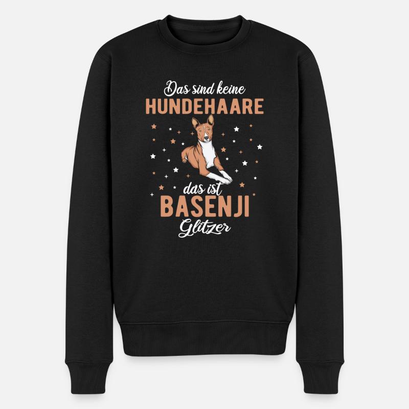 Basenji Hundespruch - Männer Premium Bio Pullover - Schwarz