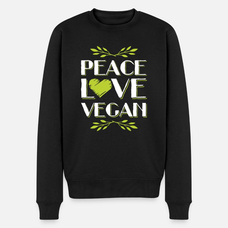 peace love vegan - Pull Premium bio Homme - noir