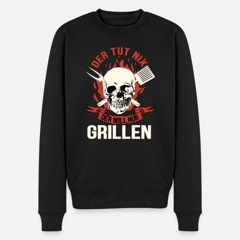 Der tut nix der will nur Grillen - Männer Premium Bio Pullover - Schwarz