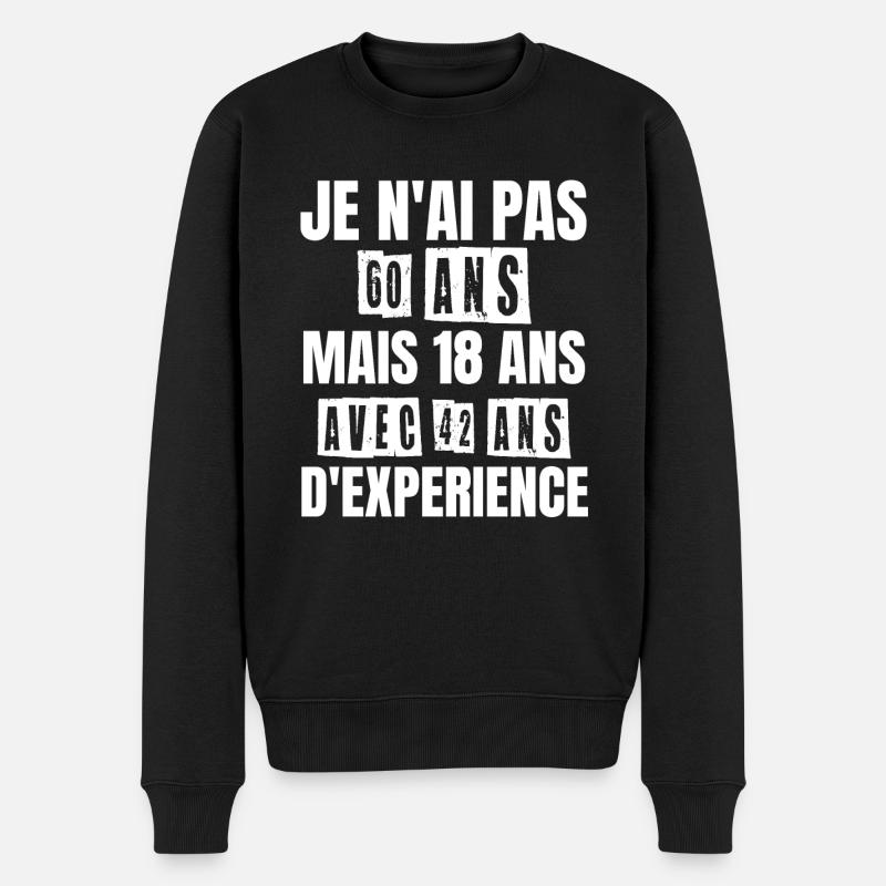 Cadeau d'anniversaire 60 ans - Pull Premium bio Homme - noir