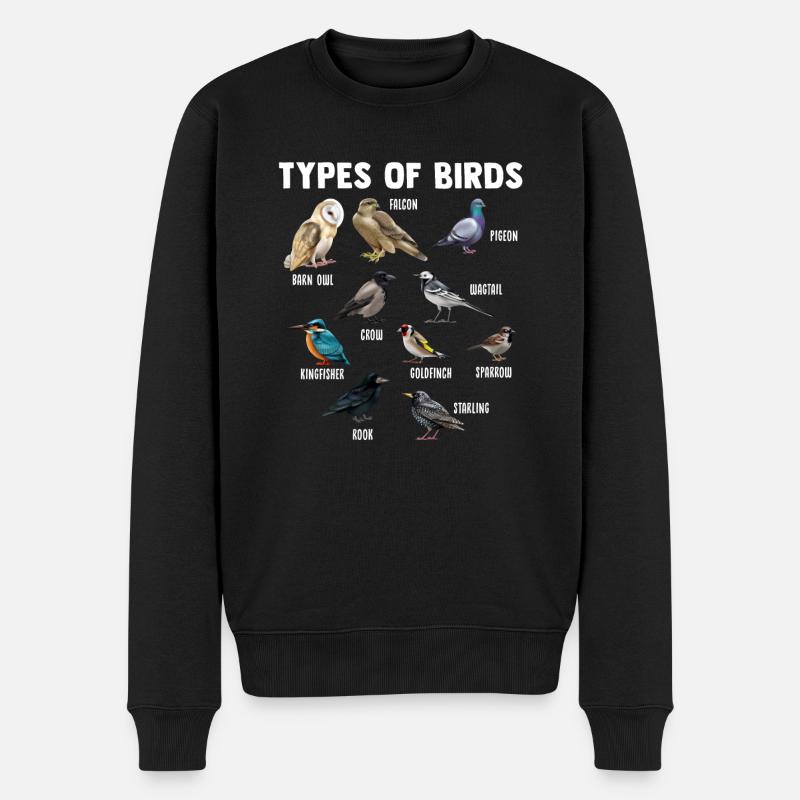 Vogelarten Vogelnest Vogelarten Vogel Geschenke - Männer Premium Bio Pullover - Schwarz