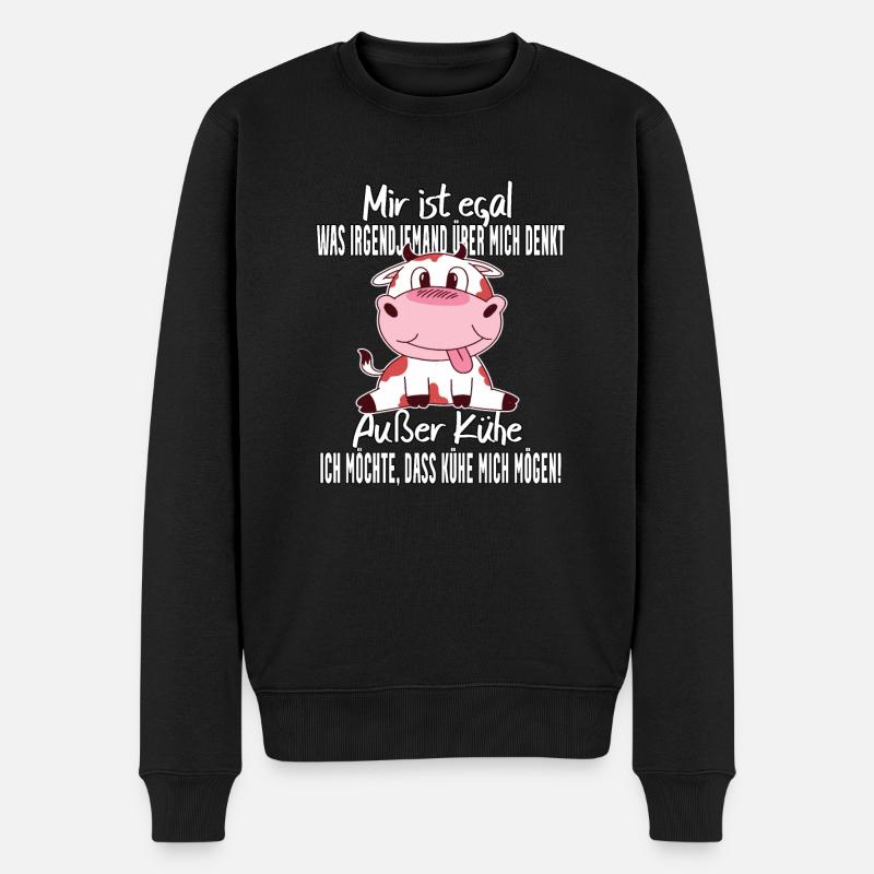 Mir ist egal was irgendjemand über mich denkt - Männer Premium Bio Pullover - Schwarz