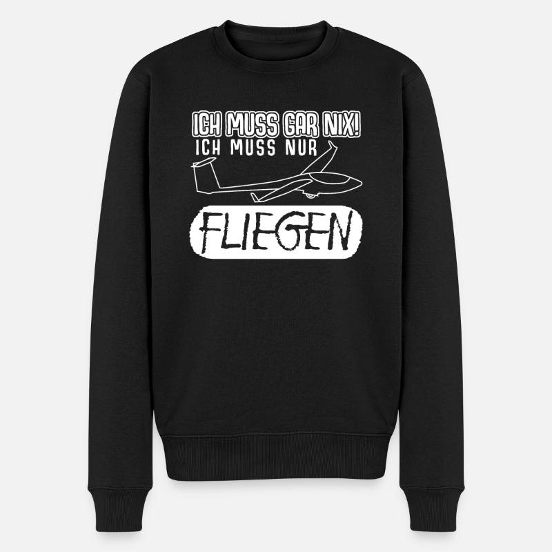 Segelflug Segelflugzeug Segelfliegen - Männer Premium Bio Pullover - Schwarz