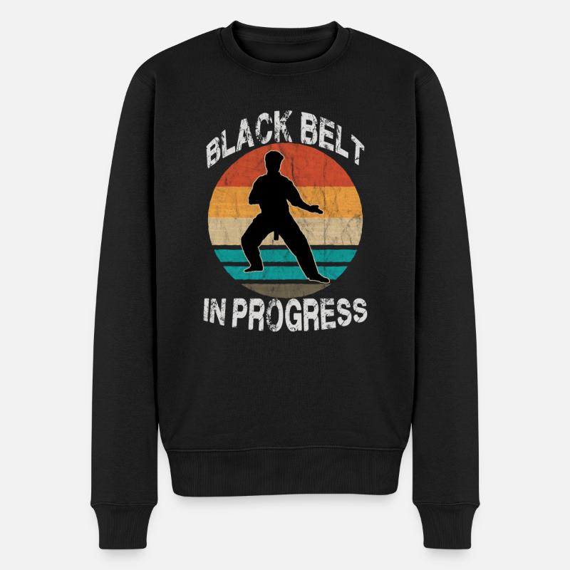Cooles Vintage Karate MMA Retro Shotokan Karate - Männer Premium Bio Pullover - Schwarz