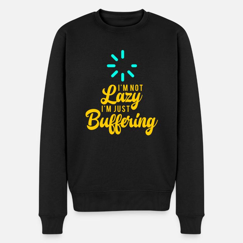 Computer Buffering Geek Pun Bekleidung - Männer Premium Bio Pullover - Schwarz