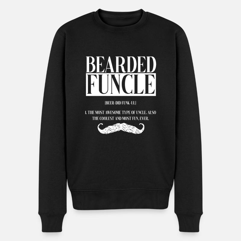 Bärtiger Funkel Onkel Neffe Nichte Pate Geschenk - Männer Premium Bio Pullover - Schwarz