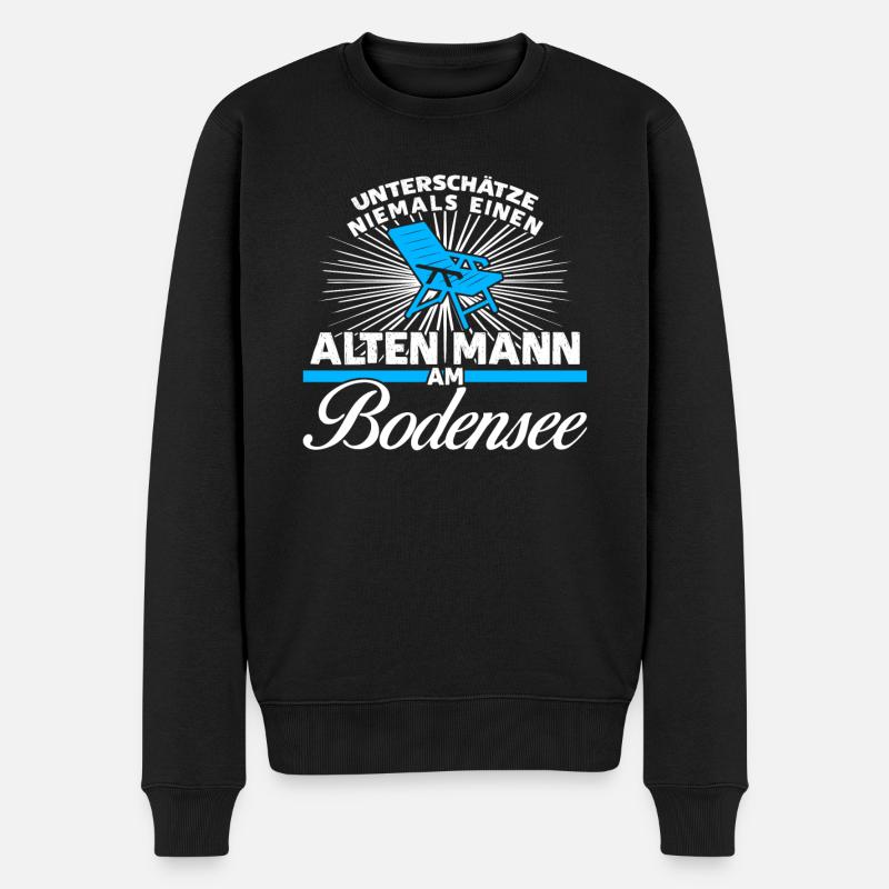 Bodensee Urlaub - Männer Premium Bio Pullover - Schwarz