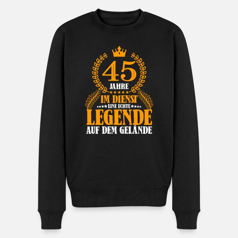 45 Jähriges Dienstjubiläum Firmenjubiläum Jubiläum - Männer Premium Bio Pullover - Schwarz