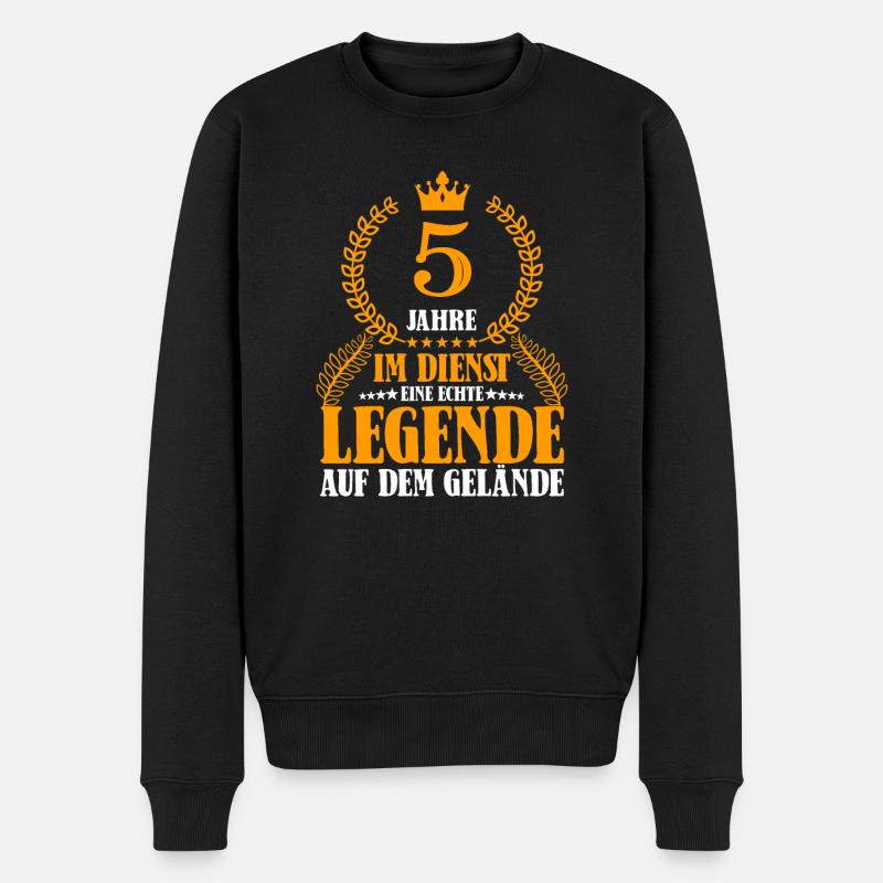 5 Jähriges Dienstjubiläum Firmenjubiläum Jubiläum - Männer Premium Bio Pullover - Schwarz