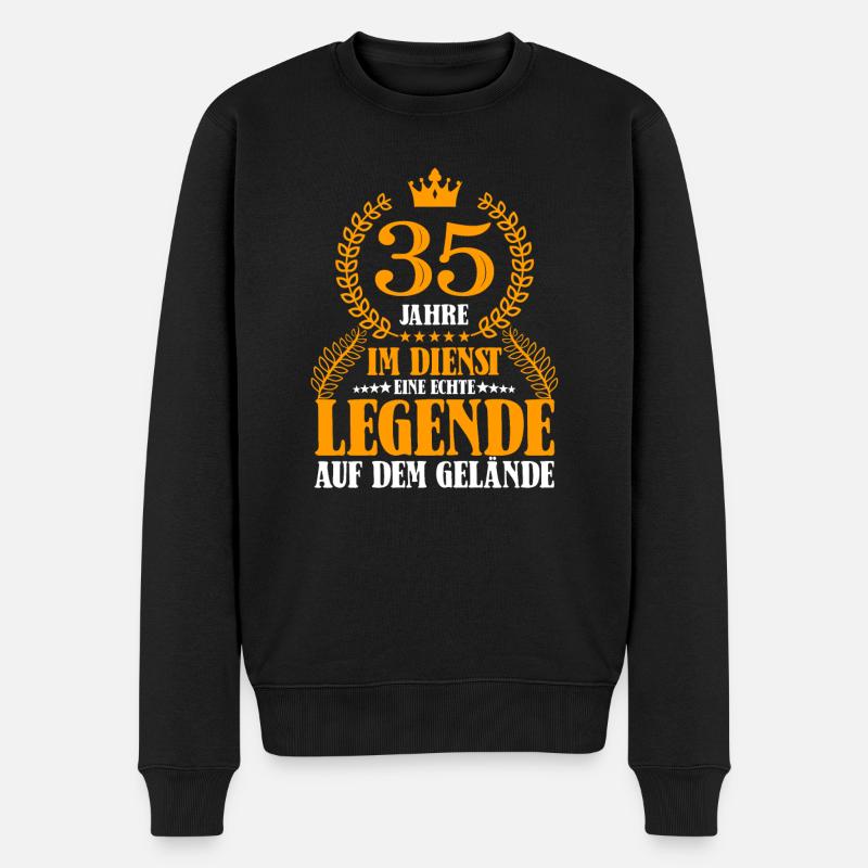 35 Jähriges Dienstjubiläum Firmenjubiläum Jubiläum - Männer Premium Bio Pullover - Schwarz
