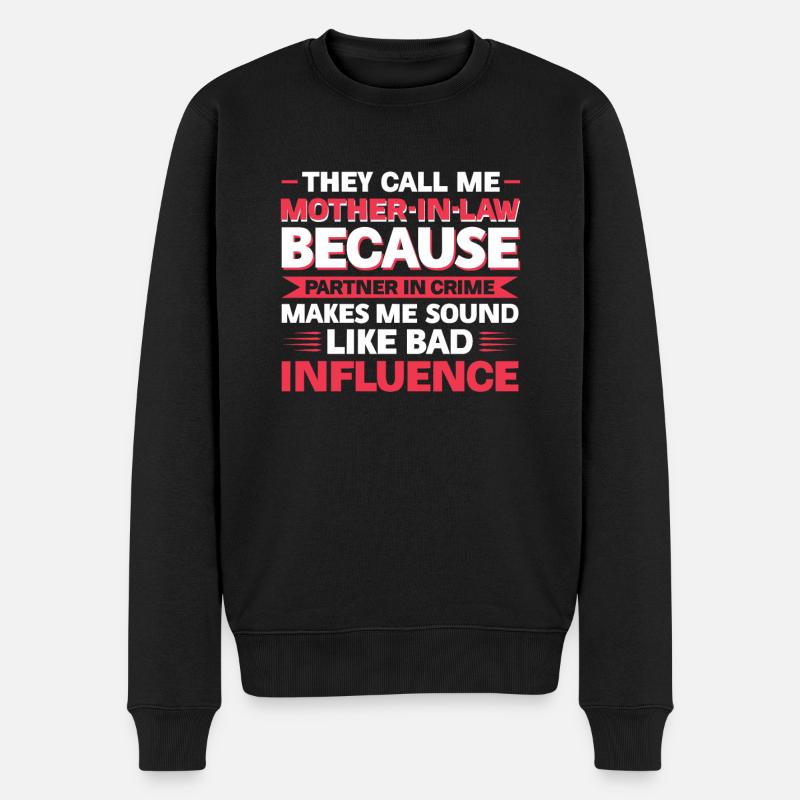 Schwiegermutter Schwiegermutter Familie Geschenk - Männer Premium Bio Pullover - Schwarz