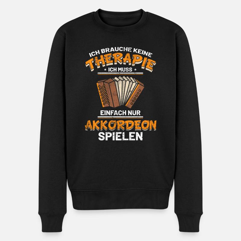 Ziehharmonika Akkordeon - Männer Premium Bio Pullover - Schwarz