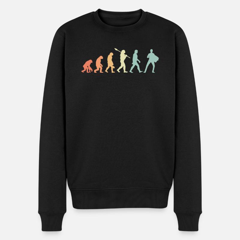 Akkordeon Retro Evolution - Männer Premium Bio Pullover - Schwarz